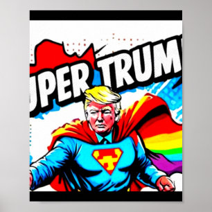 Rainbow Super Trump - Vintage Pop Art Print