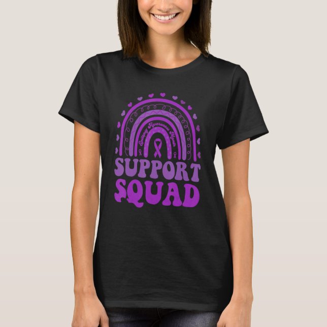 Rainbow Support Squad Epilepsy Awareness Purple Ri T-Shirt (Front)