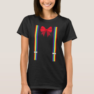 Rainbow Suspenders And Red Bowtie T-Shirt