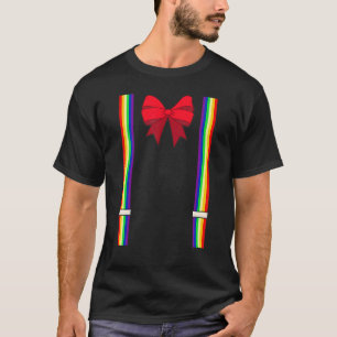 Rainbow Suspenders And Red Bowtie T-Shirt