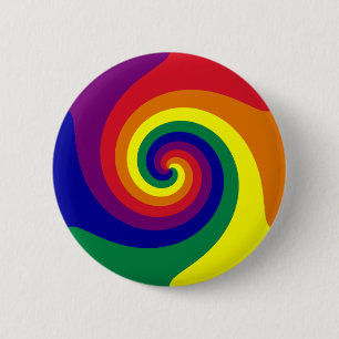 Rainbow Swirl 6 Cm Round Badge