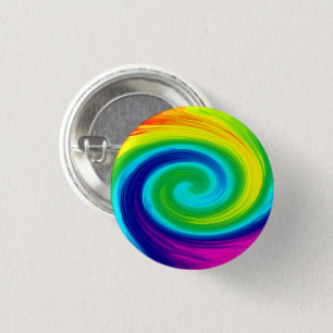 Rainbow Swirl Abstract Art Design 3 Cm Round Badge