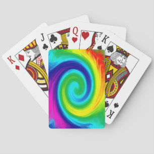 Rainbow Swirl Abstract Art Design Playing Cards