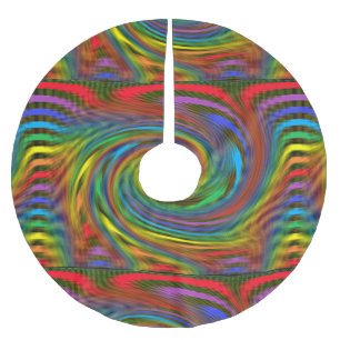 Rainbow Swirl Brushed Polyester Tree Skirt