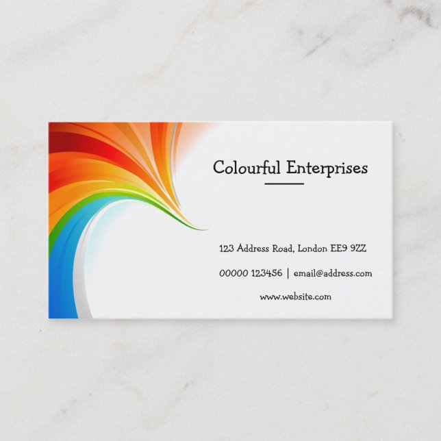Rainbow Swirl Business Card (Front)