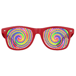 Rainbow Swirl Colourful Cheerful Fun Retro Sunglasses