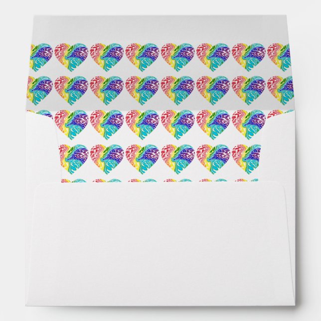 Rainbow Swirl Heart Envelope (Back (Bottom))