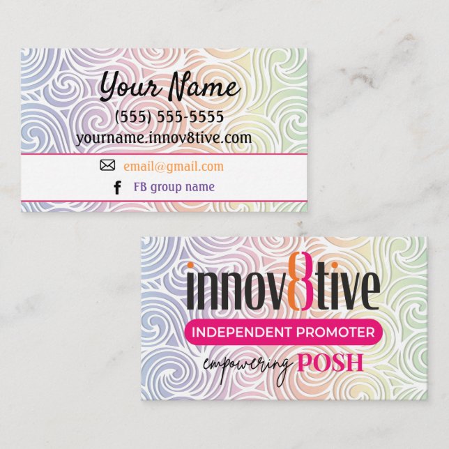 Rainbow swirl Innov8tive Posh Business Card (Front/Back)