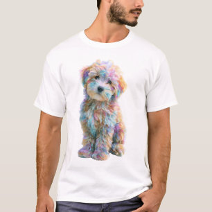 Rainbow Swirl Maltipoo Puppy Men T-Shirt