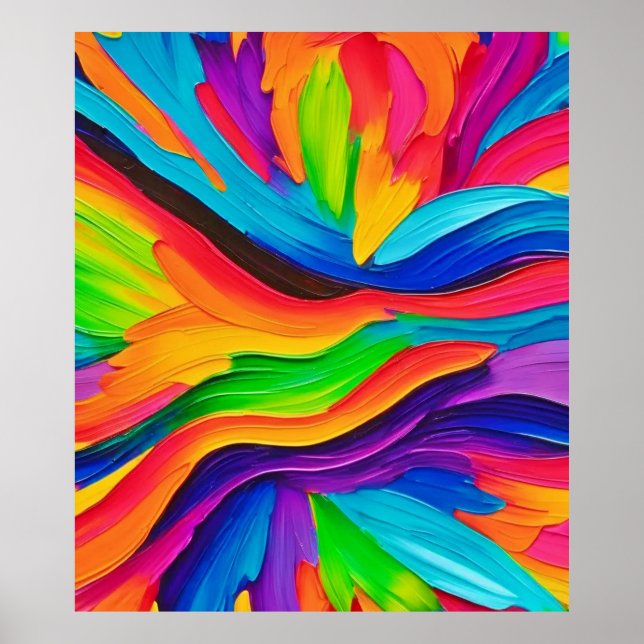 Rainbow Swirl Painting Poster (Front)