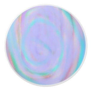 Rainbow swirl pattern on a ceramic knob