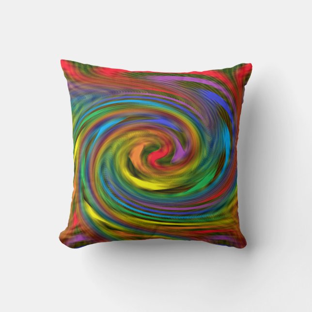 Rainbow Swirl Pillow (Front)