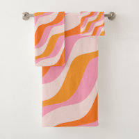 Rainbow Swirl Pink Orange Abstract Retro Sunshine