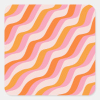 Rainbow Swirl Pink Orange Abstract Retro Sunshine