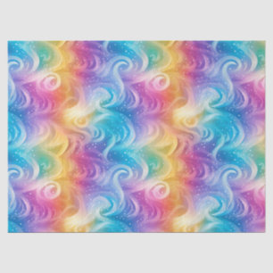 Rainbow Swirl Stardust Decoupage Tissue Paper