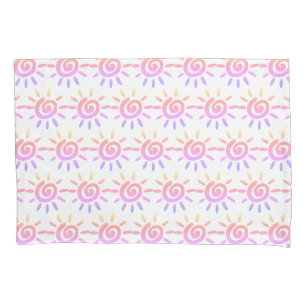 Rainbow Swirl Sun Pastel Pattern Pillow Case