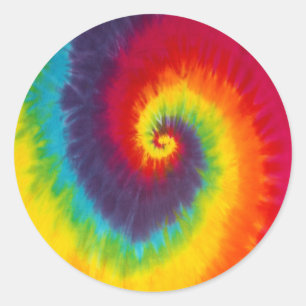 Rainbow Swirl Tie Dye Groovy Cool Colourful Classic Round Sticker