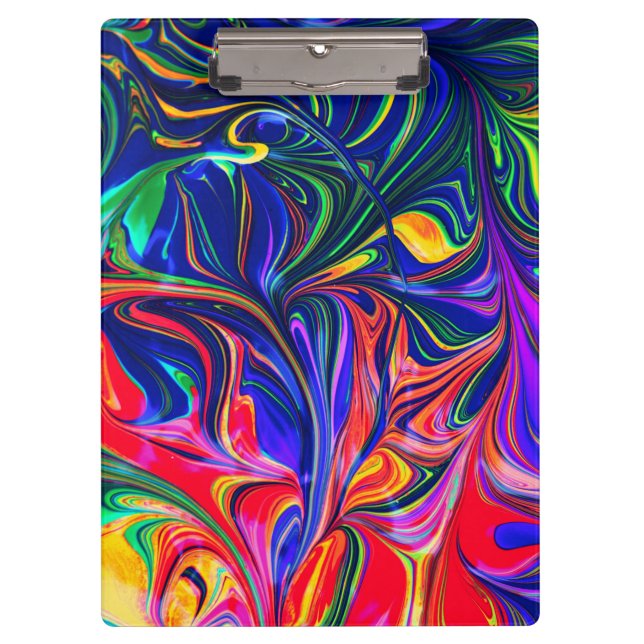 Rainbow Swirl Trippy Glow Stick Clipboard (Front)