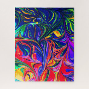 Rainbow Swirl Trippy Glow Stick Jigsaw Puzzle