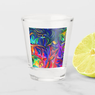 Rainbow Swirl Trippy Glow Stick Shot Glass