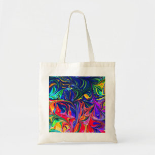 Rainbow Swirl Trippy Glow Stick Tote Bag
