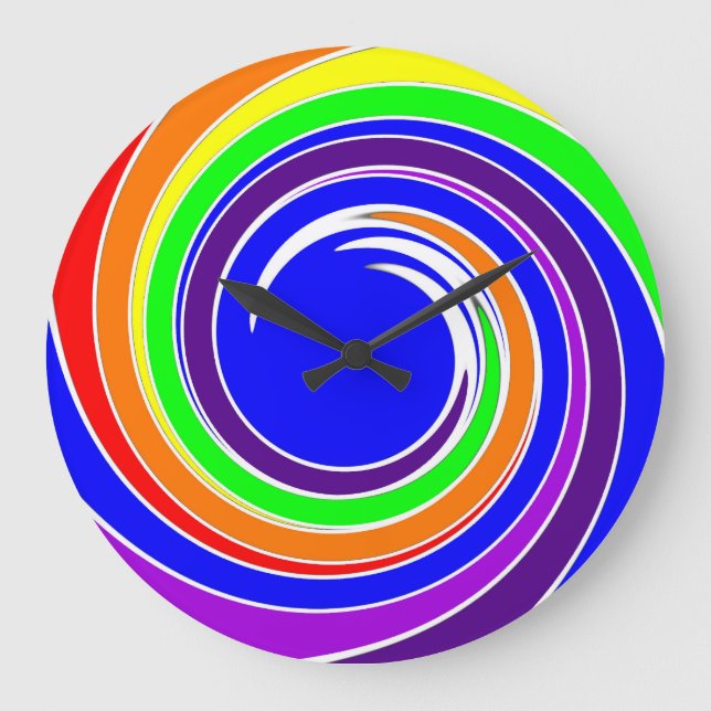 Rainbow Swirl Wall Clock (Front)