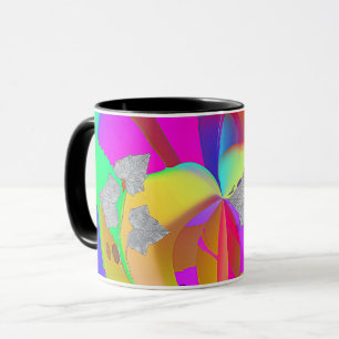 Rainbow Swirl With Leaves Mug