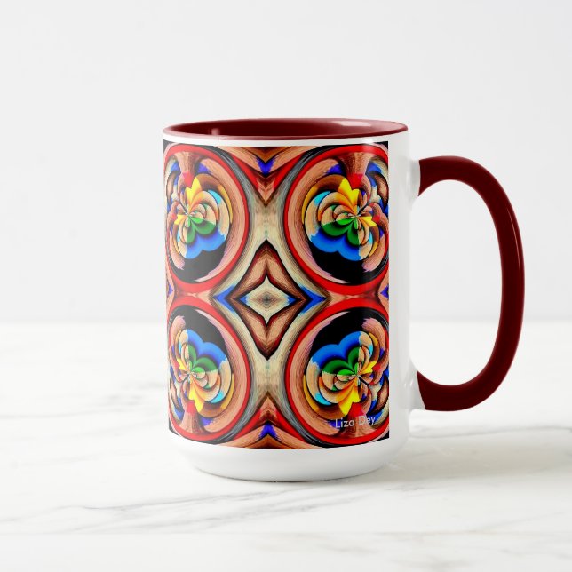 Rainbow Swirls Abstract Mug (Right)