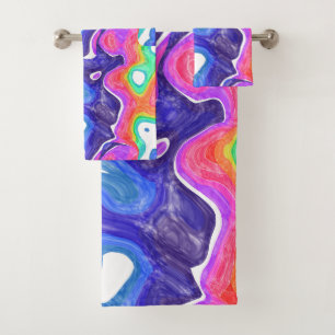 Rainbow Swirls Bath Towel Set