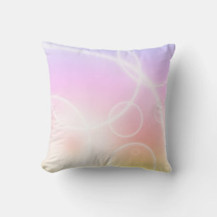 Rainbow Swirls Yellow Pink Cushion Pillow