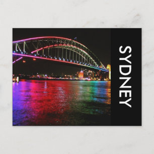rainbow sydney bridge postcard