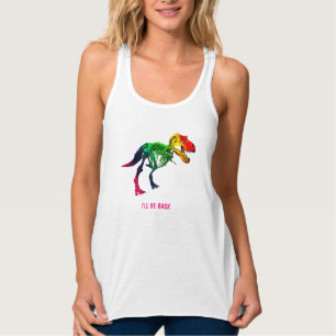 Rainbow T Rex Funny Fossil With Your Name Singlet