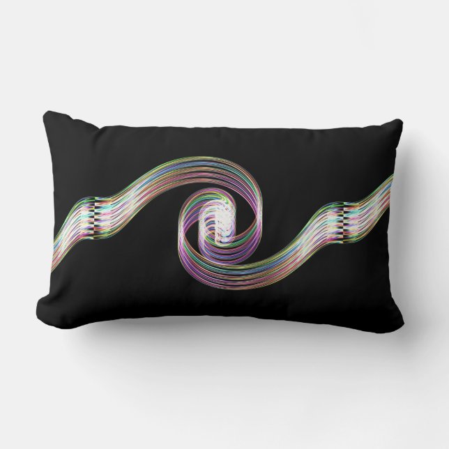 Rainbow Taffy Candy Lumbar Cushion (Front)