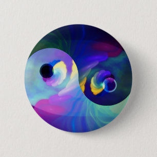 Rainbow Taijitu Yin Yang 6 Cm Round Badge