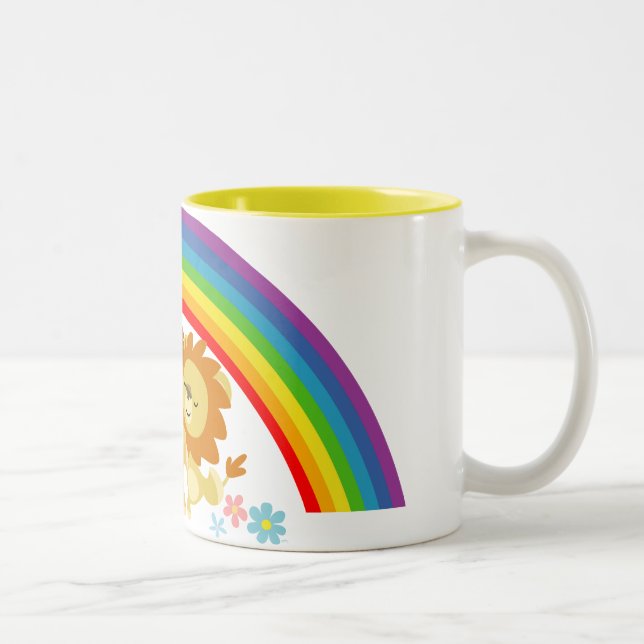 Rainbow Tango-Cute Cartoon Lions Mug (Right)