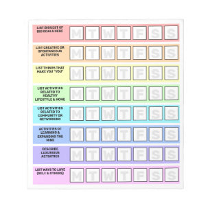 Rainbow Task List Work Life Balance Weekly To Do Notepad