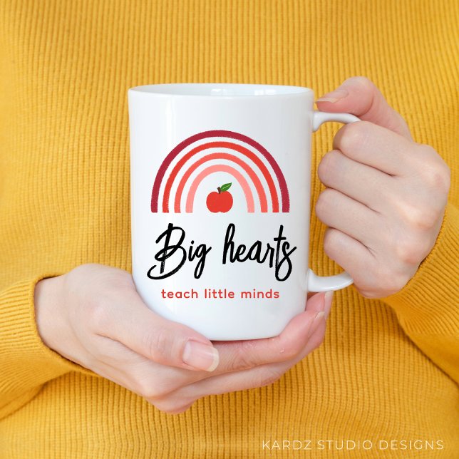 Rainbow Teacher Appreciation Quote Mug (Give this mug to a teacher of  big heart who teaches little minds as a gift for teacher appreciation)
