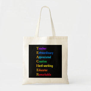 Rainbow Teacher Appreciation Tote Bag