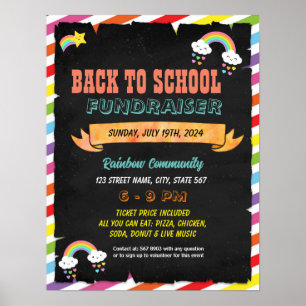 Rainbow teacher back to school flyer poster