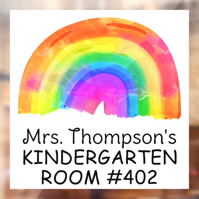Rainbow Teacher Classroom Sign Window Cling Decal (Sheet 2)