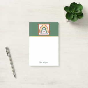 Rainbow Teacher Fun Vibes Student Pencil Post-it Notes
