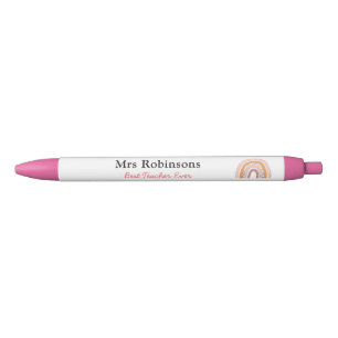 Rainbow Teacher Pens Personalised Boho Pink Modern