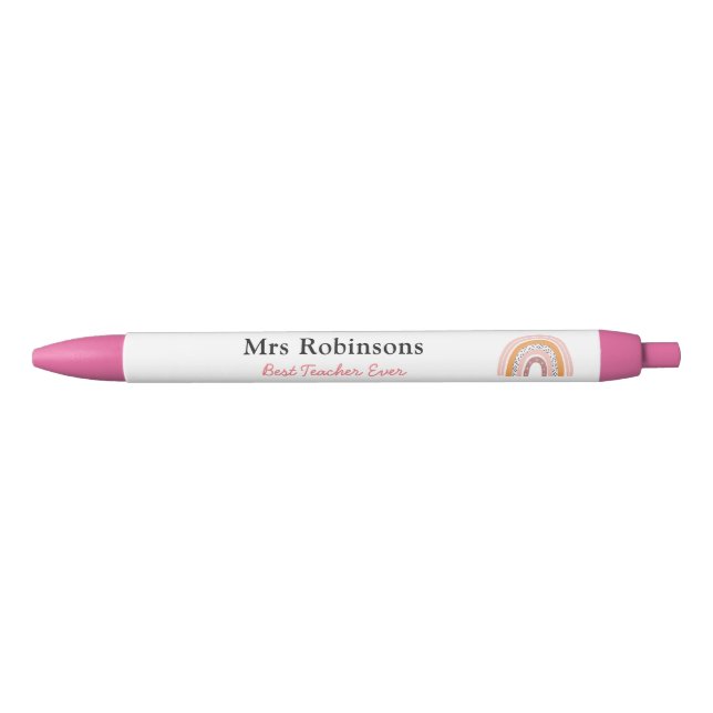 Rainbow Teacher Pens Personalised Boho Pink Modern (Front)