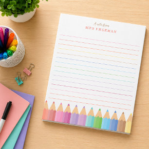 Rainbow Teacher Personalised Notepad
