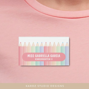 Rainbow Teacher School Name Tag