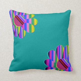 Rainbow Teal Daisy American MoJo Pillows