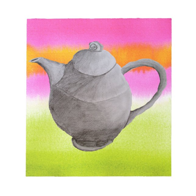 Rainbow Teapot arty tea party Notepad (Front)