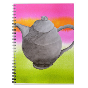 Rainbow Teapot arty tea party Spiral Notebook