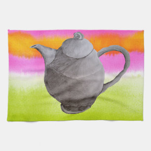 Rainbow Teapot arty tea party Towel
