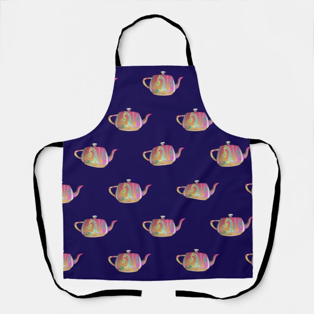 Rainbow Teapot Repeat Housewarming Shower Gift  Apron (Front)